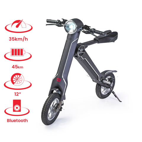 Cruzaa Electric Scooter PRO Carbon Black - with Built-in Speakers and Bluetooth - CRU556