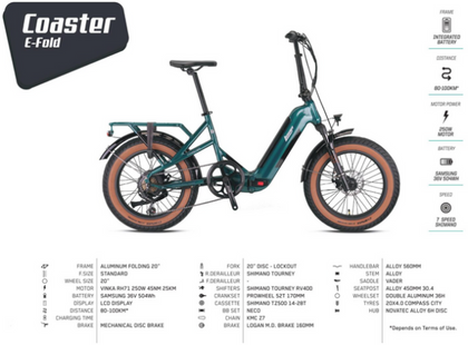 Loop Coaster 36V,540Wh 250W Folding Electric Bike - EBSC825 STH