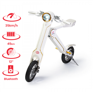 Cruzaa Electric Scooter PRO Racing White - with Built-in Speakers and Bluetooth - CRU557-7